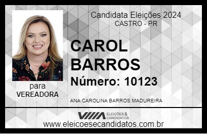 Candidato CAROL BARROS 2024 - CASTRO - Eleições