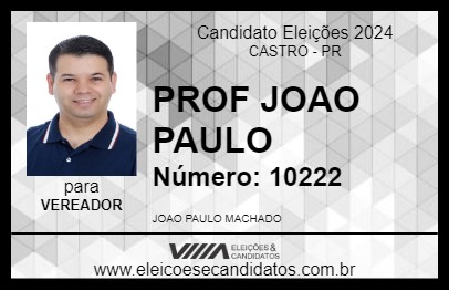 Candidato PROF JOAO PAULO 2024 - CASTRO - Eleições