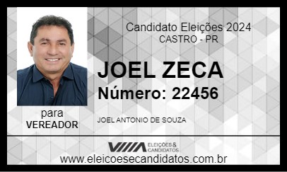 Candidato JOEL ZECA 2024 - CASTRO - Eleições