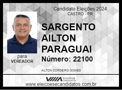 Candidato SARGENTO AILTON PARAGUAI 2024 - CASTRO - Eleições