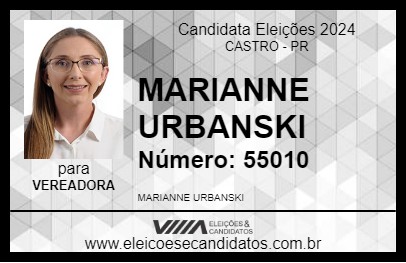 Candidato MARIANNE URBANSKI 2024 - CASTRO - Eleições