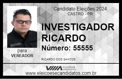 Candidato INVESTIGADOR RICARDO 2024 - CASTRO - Eleições