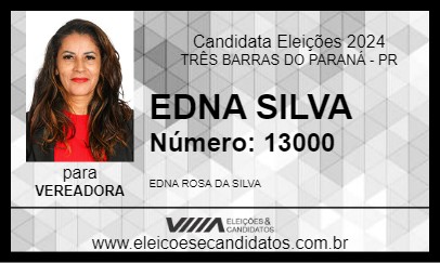 Candidato EDNA SILVA 2024 - TRÊS BARRAS DO PARANÁ - Eleições