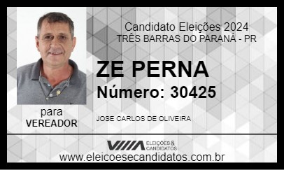 Candidato ZE PERNA 2024 - TRÊS BARRAS DO PARANÁ - Eleições