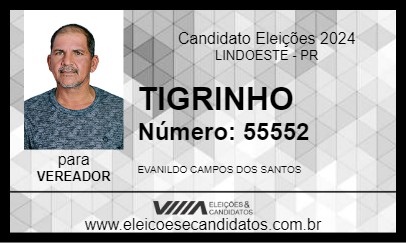 Candidato TIGRINHO 2024 - LINDOESTE - Eleições