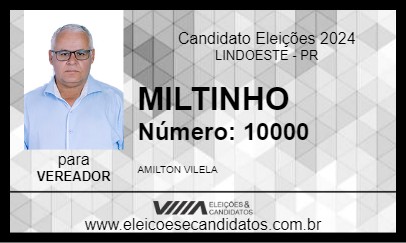 Candidato MILTINHO 2024 - LINDOESTE - Eleições