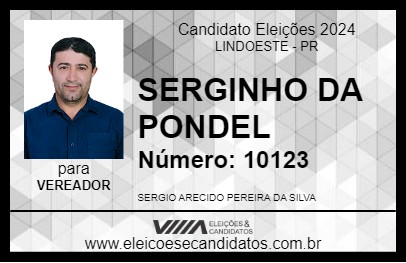 Candidato SERGINHO DA PONDEL 2024 - LINDOESTE - Eleições