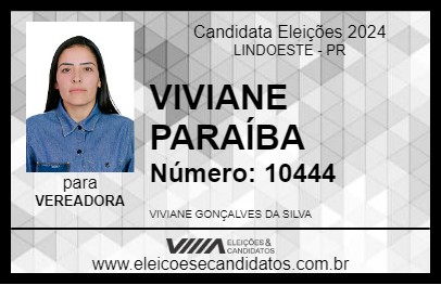 Candidato VIVIANE PARAÍBA 2024 - LINDOESTE - Eleições