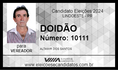 Candidato DOIDÃO 2024 - LINDOESTE - Eleições