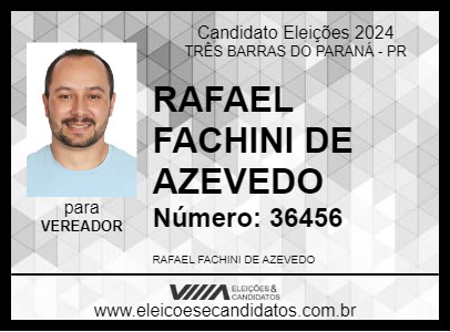 Candidato RAFAEL FACHINI DE AZEVEDO 2024 - TRÊS BARRAS DO PARANÁ - Eleições