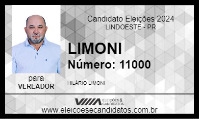 Candidato LIMONI 2024 - LINDOESTE - Eleições