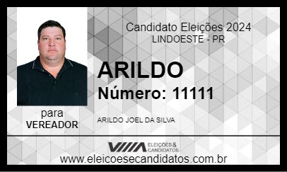 Candidato ARILDO 2024 - LINDOESTE - Eleições