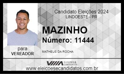 Candidato MAZINHO 2024 - LINDOESTE - Eleições