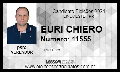 Candidato EURI CHIERO 2024 - LINDOESTE - Eleições