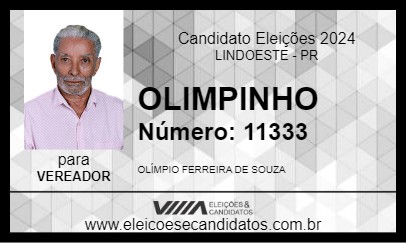 Candidato OLIMPINHO 2024 - LINDOESTE - Eleições