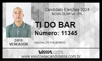 Candidato TI DO BAR 2024 - NOVA OLÍMPIA - Eleições