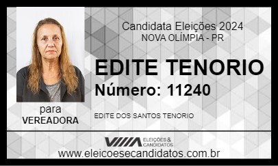 Candidato EDITE TENORIO 2024 - NOVA OLÍMPIA - Eleições