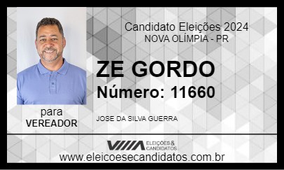 Candidato ZE GORDO 2024 - NOVA OLÍMPIA - Eleições