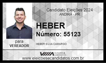 Candidato HEBER CAMARGO 2024 - ANDIRÁ - Eleições