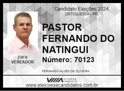 Candidato PASTOR FERNANDO DO NATINGUI 2024 - ORTIGUEIRA - Eleições