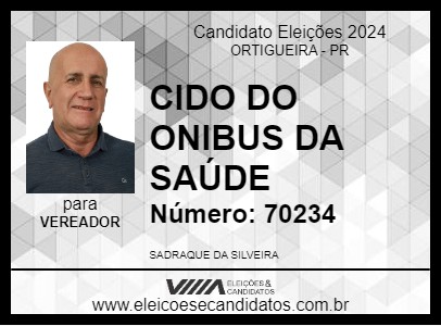 Candidato CIDO DO ONIBUS DA SAÚDE 2024 - ORTIGUEIRA - Eleições