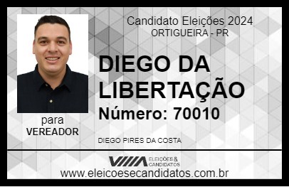 Candidato DIEGO DA LIBERTAÇÃO 2024 - ORTIGUEIRA - Eleições