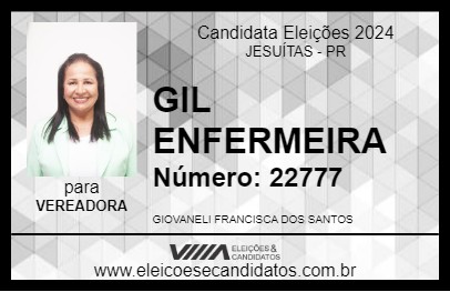 Candidato GIL ENFERMEIRA 2024 - JESUÍTAS - Eleições