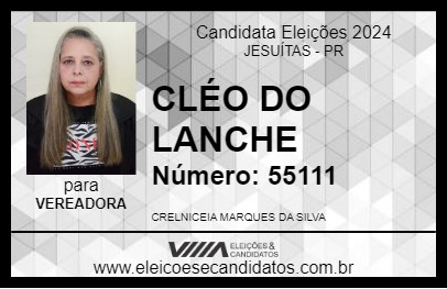 Candidato CLÉO DO LANCHE 2024 - JESUÍTAS - Eleições