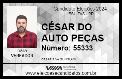 Candidato CÉSAR DO AUTO PEÇAS 2024 - JESUÍTAS - Eleições