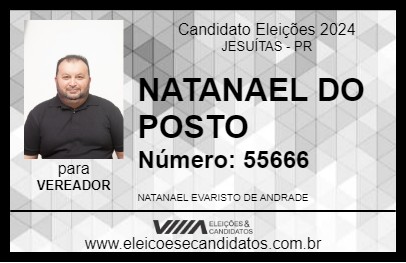 Candidato NATANAEL DO POSTO 2024 - JESUÍTAS - Eleições