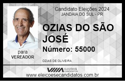 Candidato OZIAS DO SÃO JOSÉ 2024 - JANDAIA DO SUL - Eleições