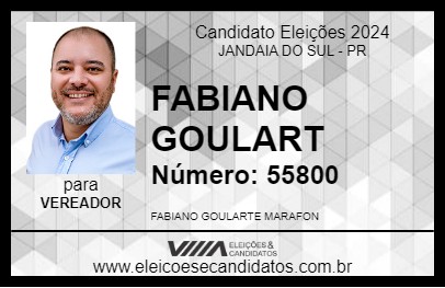 Candidato FABIANO GOULART 2024 - JANDAIA DO SUL - Eleições