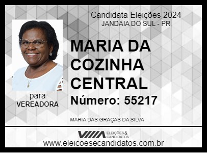 Candidato MARIA DA COZINHA CENTRAL 2024 - JANDAIA DO SUL - Eleições