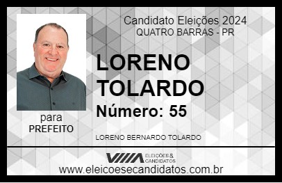 Candidato LORENO TOLARDO 2024 - QUATRO BARRAS - Eleições