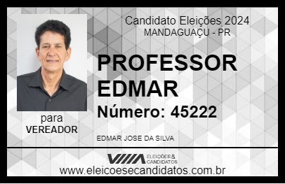 Candidato PROFESSOR EDMAR 2024 - MANDAGUAÇU - Eleições