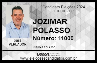 Candidato JOZIMAR POLASSO 2024 - TOLEDO - Eleições