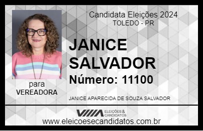 Candidato JANICE SALVADOR 2024 - TOLEDO - Eleições