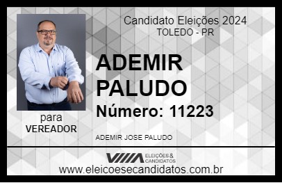 Candidato ADEMIR PALUDO 2024 - TOLEDO - Eleições