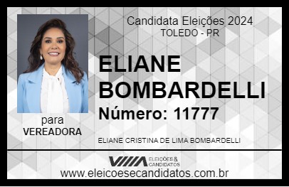 Candidato ELIANE BOMBARDELLI 2024 - TOLEDO - Eleições