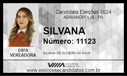 Candidato SILVANA 2024 - ADRIANÓPOLIS - Eleições