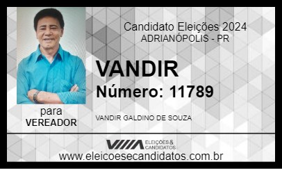 Candidato VANDIR 2024 - ADRIANÓPOLIS - Eleições