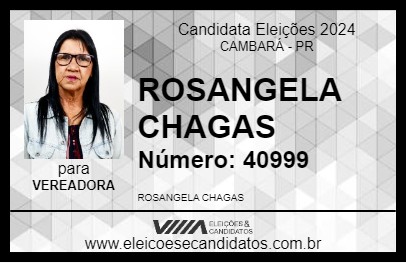 Candidato ROSANGELA CHAGAS 2024 - CAMBARÁ - Eleições