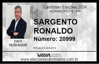 Candidato SARGENTO RONALDO 2024 - ADRIANÓPOLIS - Eleições