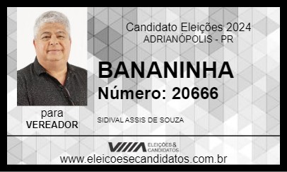 Candidato BANANINHA 2024 - ADRIANÓPOLIS - Eleições