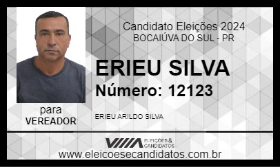 Candidato ERIEU SILVA 2024 - BOCAIÚVA DO SUL - Eleições