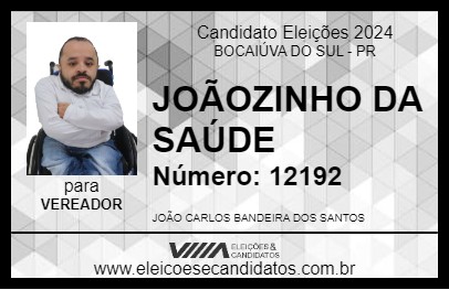 Candidato JOÃOZINHO 2024 - BOCAIÚVA DO SUL - Eleições