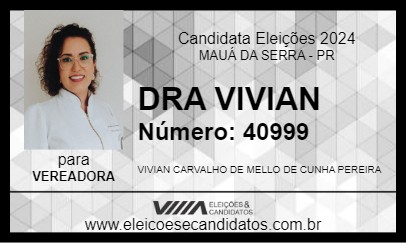 Candidato DRA VIVIAN 2024 - MAUÁ DA SERRA - Eleições