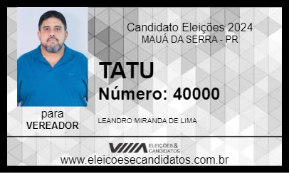 Candidato TATU 2024 - MAUÁ DA SERRA - Eleições