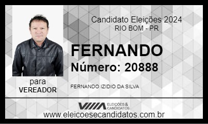 Candidato FERNANDO 2024 - RIO BOM - Eleições