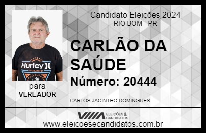 Candidato CARLÃO DA SAÚDE 2024 - RIO BOM - Eleições